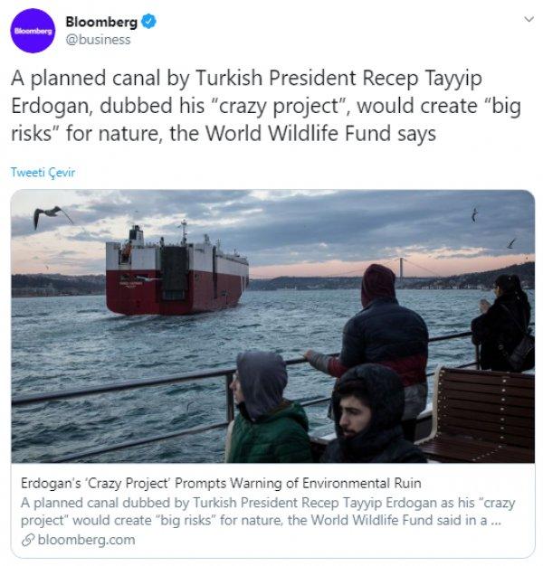 Amerikan medyasında Kanal İstanbul aleyhinde haber çıktı