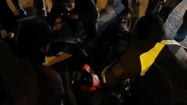Kartal'da motosiklet sürücüsü kaza yaptı