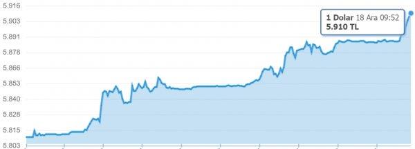 Dolar 5,90'ın üzerine çıktı