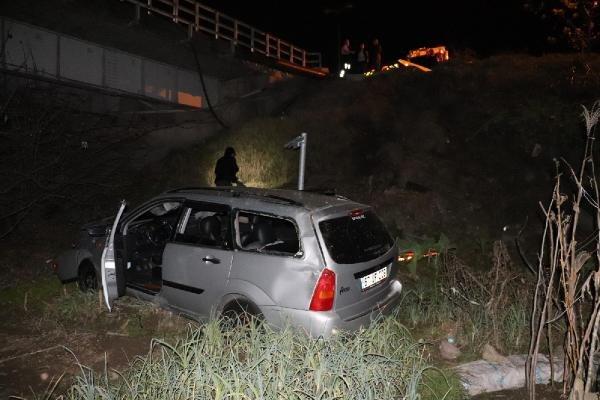 Zonguldak'ta sürücüsü alkollü olan araç dereye uçtu