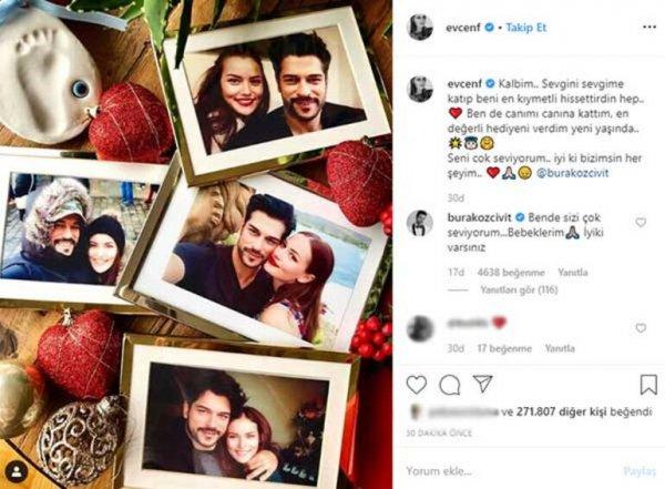 Fahriye Evcen'den romantik kutlama