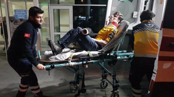 Karabük'te araç 35 metreden boş araziye düştü