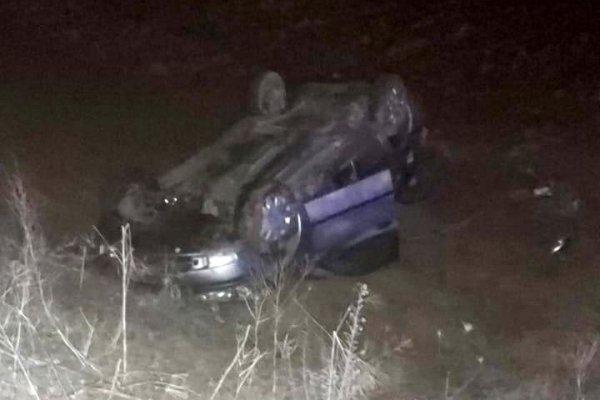 Gümüşhane'de köpeğe çarpmak istemeyen araç takla attı