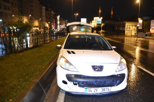Alkollü sürücünün çarptığı otomobil 300 metre savruldu