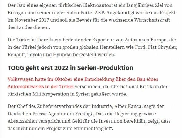 Türkiye'nin yerli otomobili Alman basınında