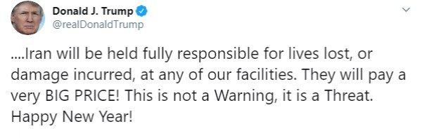 Hamaney Twitter üzerinden Trump'a cevap verdi