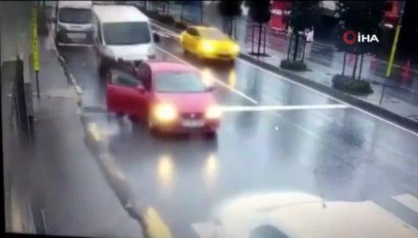 Saniyelerle ölümden kurtuluş kamerada