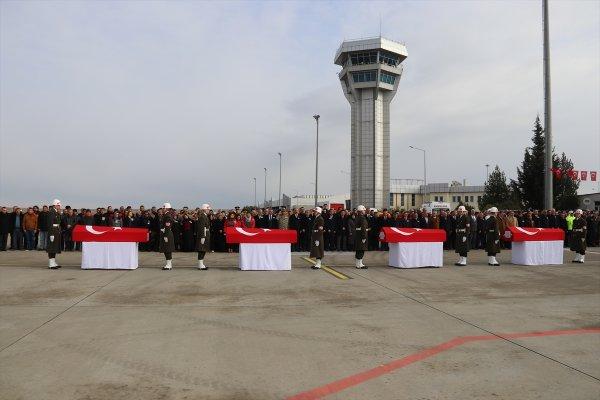 Şehit askerler, törenle memleketlerine uğurlandı