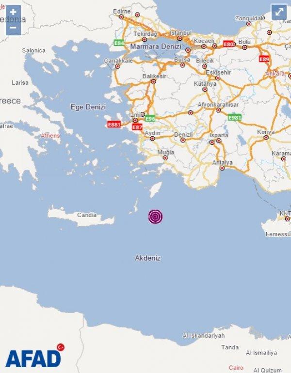 Marmaris'te 5,4 büyüklüğünde deprem