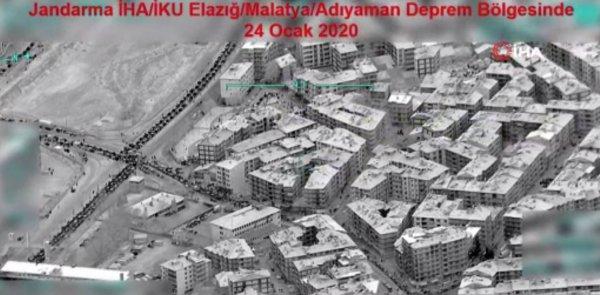 İHA'ların gözünden deprem bölgesi