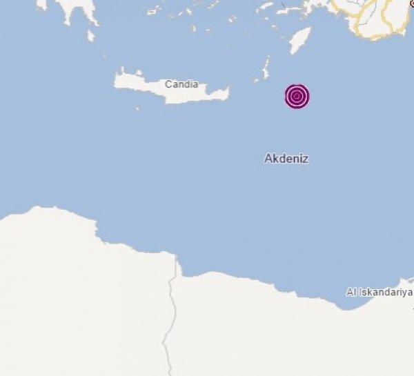 Akdeniz'de 5.5 büyüklüğünde deprem