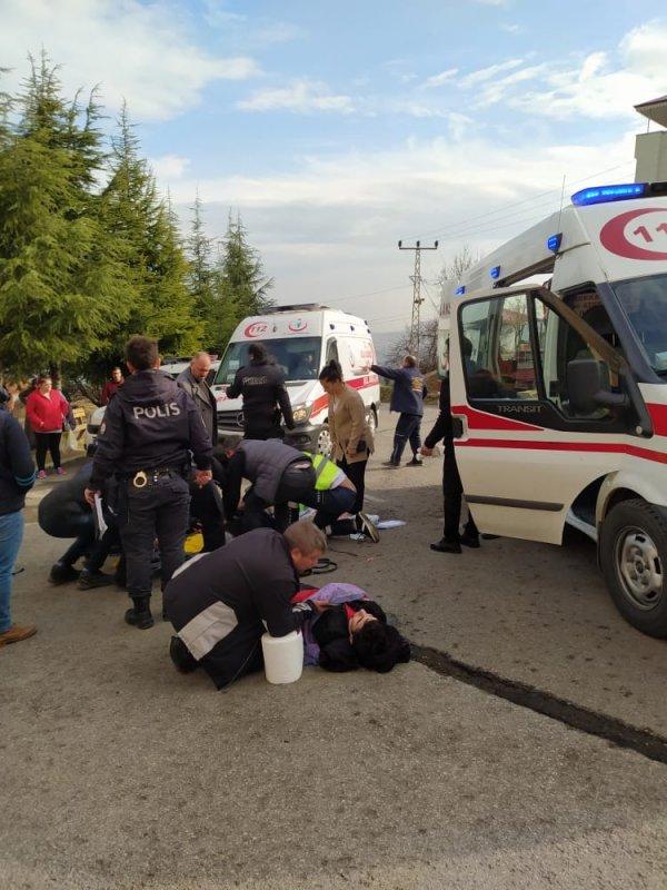 Freni boşalan yolcu minibüsü faciaya yol açıyordu