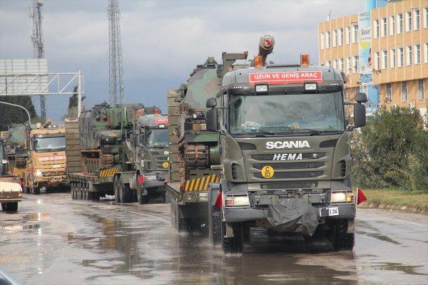 Suriye sınırına askeri sevkiyat bugün de devam etti