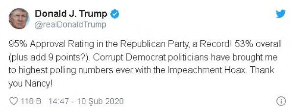 Trump'tan Pelosi'ye: Sayende oylarım arttı