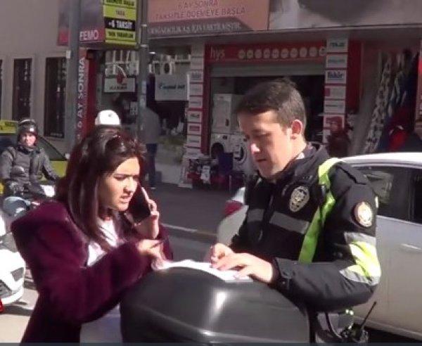 Balıkesir'de ceza yazan polisi tehdit eden sürücü