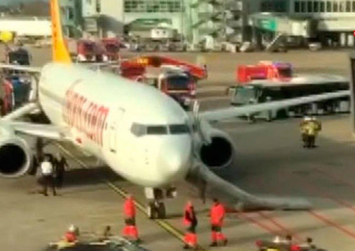 Pegasus uçağında yangın paniği