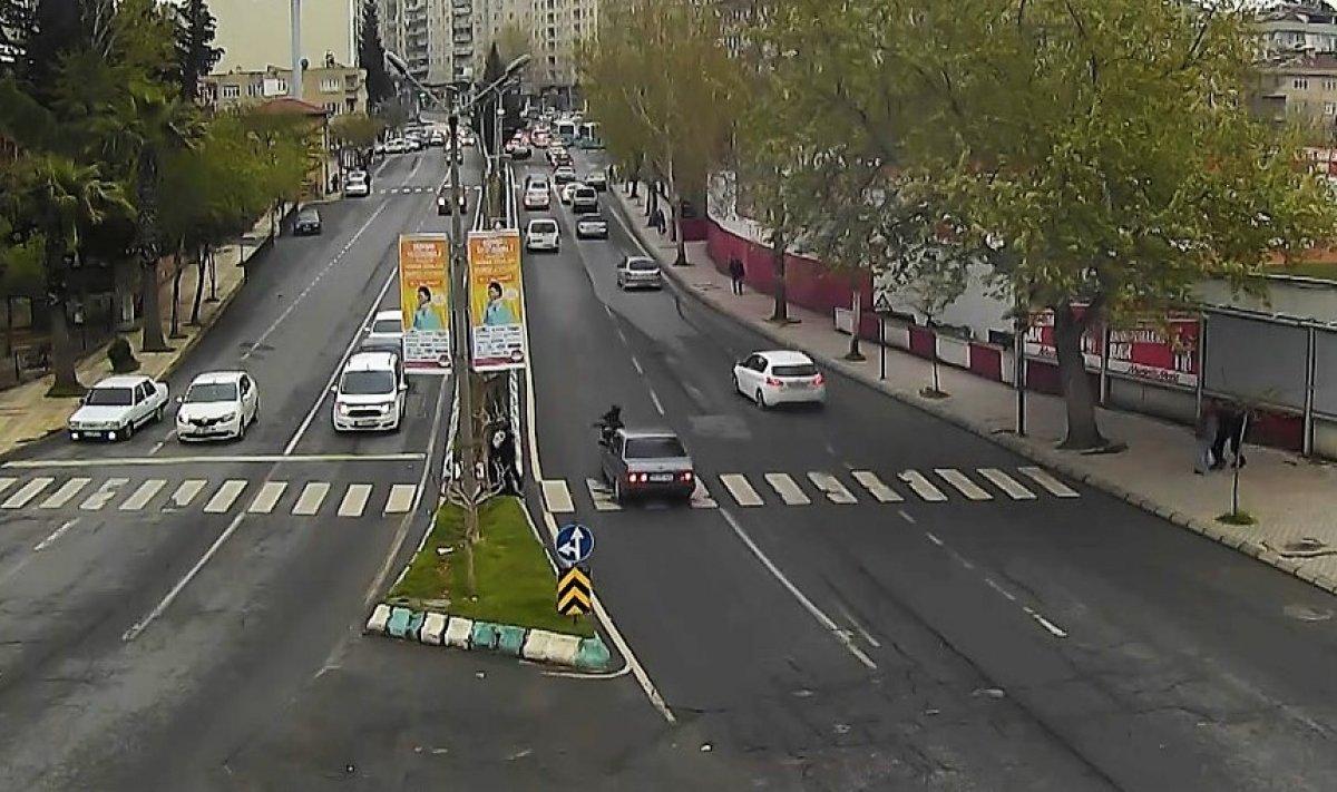 Kahramanmaraş'ta MOBESE'ye yansıyan trafik kazaları