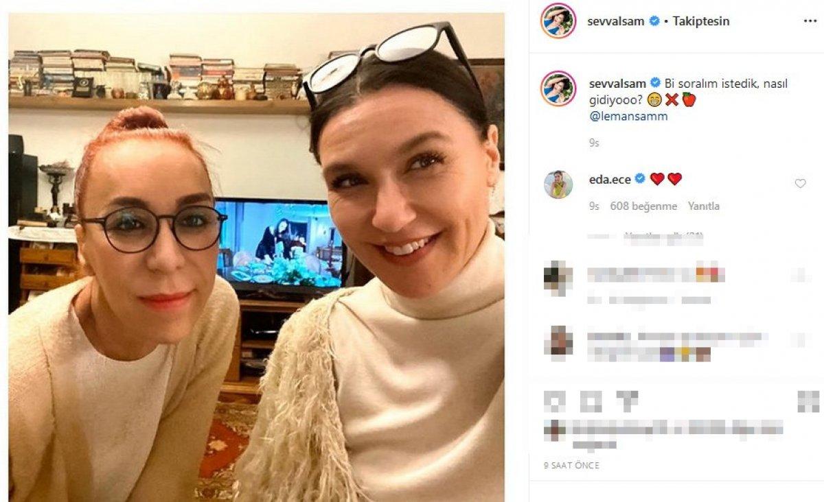 Şevval Sam ile Leman Sam'dan selfie