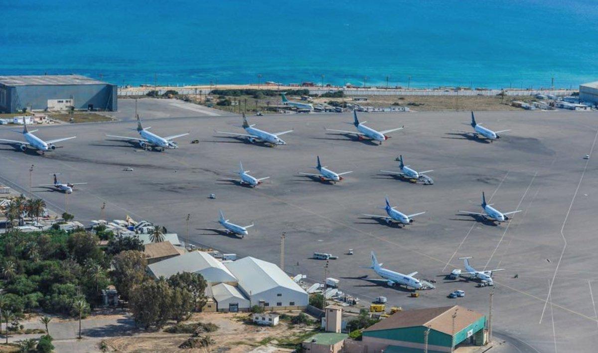 Mitiga Havaalanı'nda uçuşlar yine durduruldu