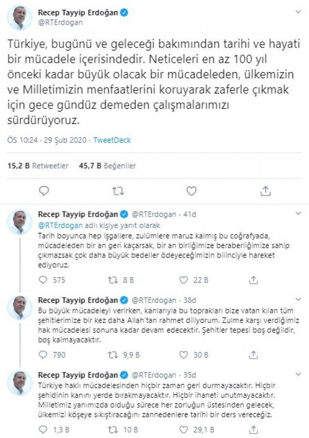 Erdoğan şehitlerimize ilişkin açıklama yaptı