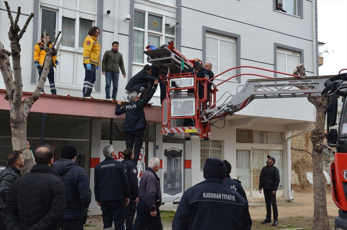 Karaman'da evin penceresinden düşen genç ağır yaralandı