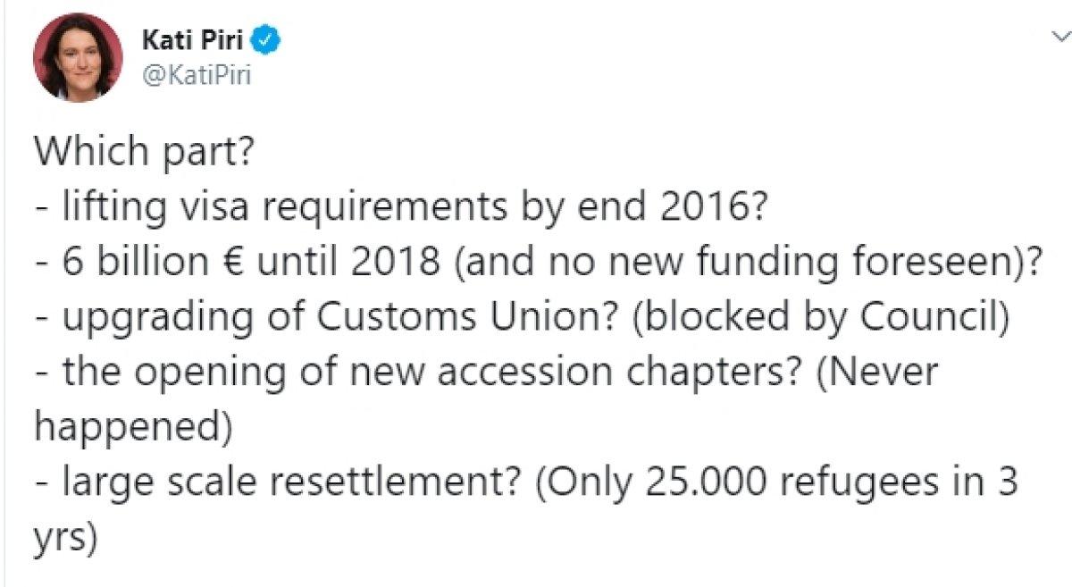 Kati Piri'den AB'ye eleştiri