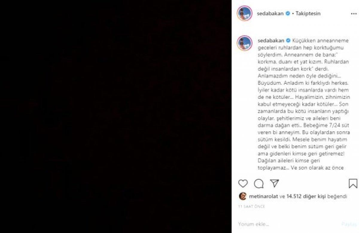 Seda Bakan: Üzüntüden sütüm kesildi