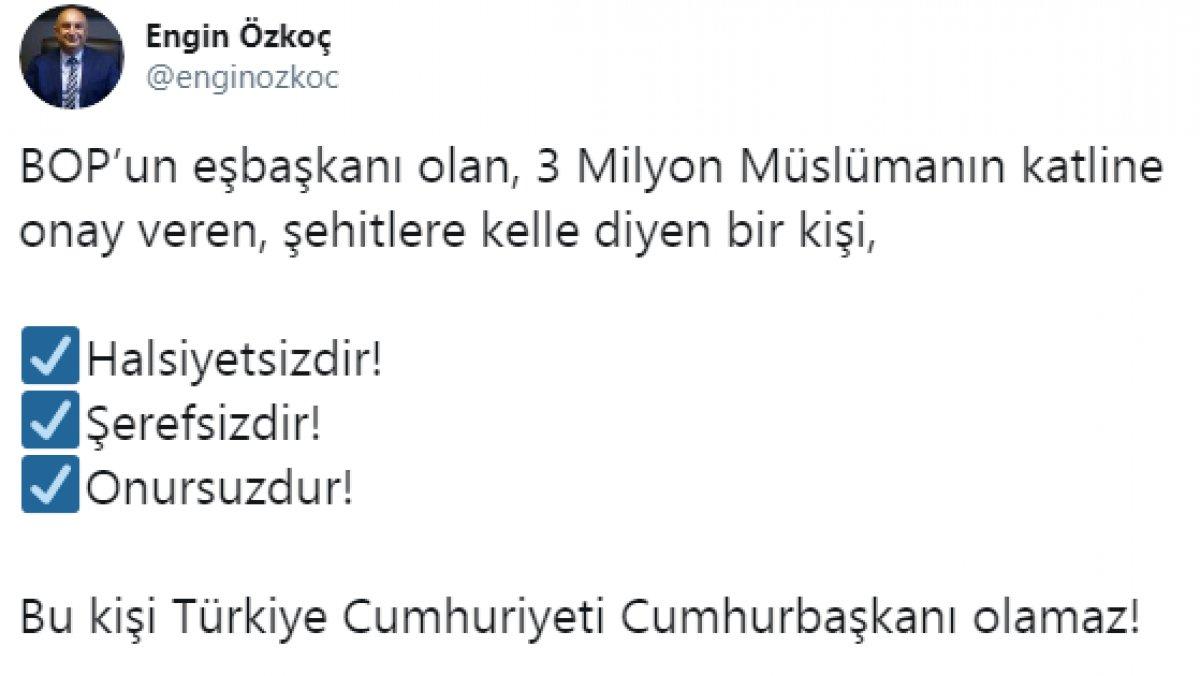 Engin Özkoç hakkında soruşturma başlatıldı