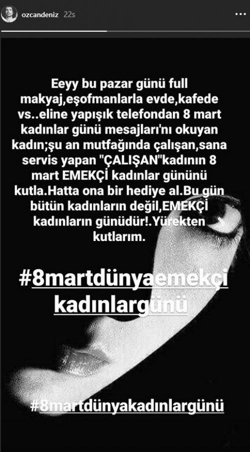 Özcan Deniz'in Kadınlar Günü paylaşımına tepki