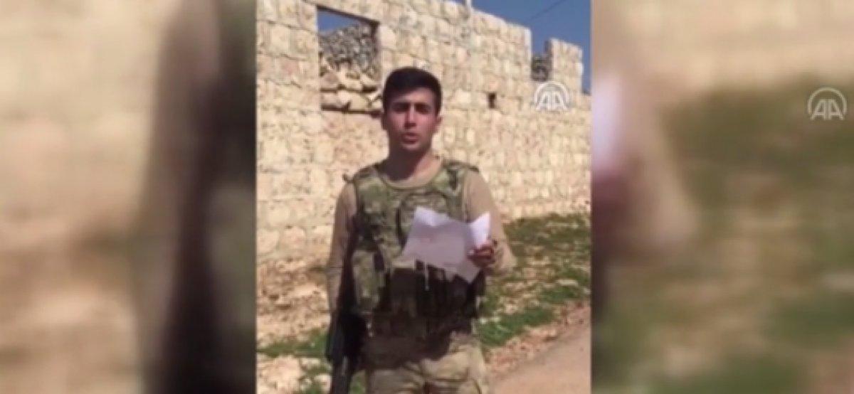 Mehmetçik'ten öğrencilere görüntülü teşekkür mesajı