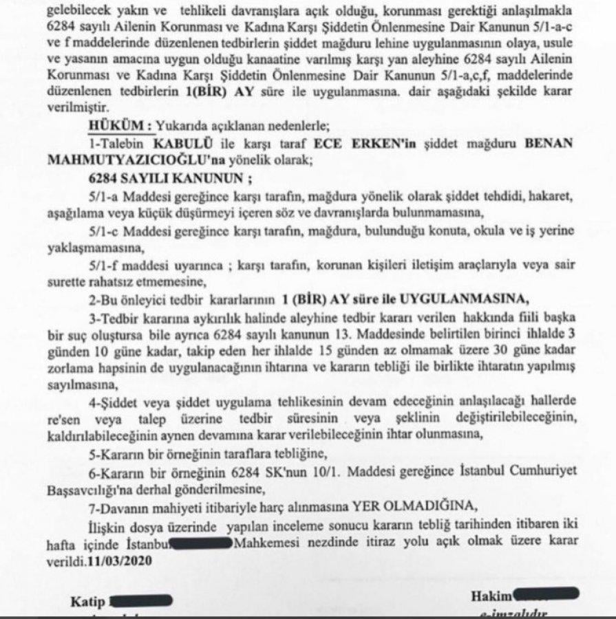 Ece Erken, arabaların aynalarını kırdı