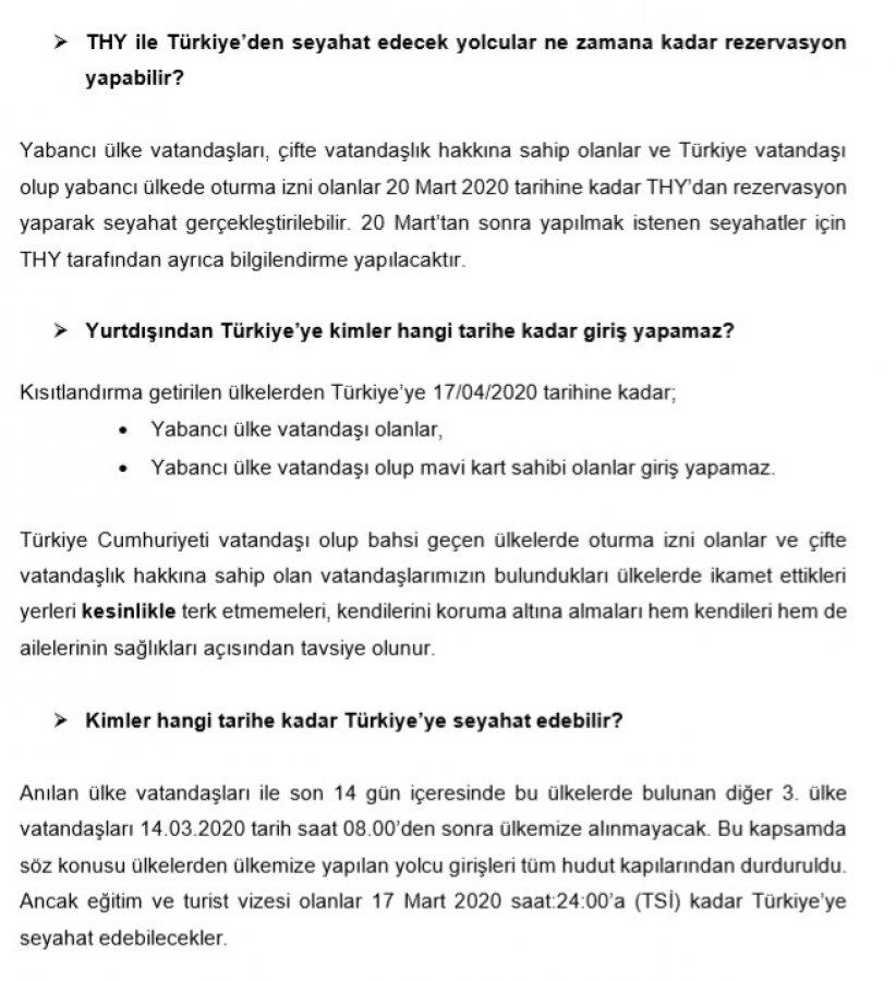 Yurt dışı seyahat kısıtlamasıyla ilgili merak edilenler