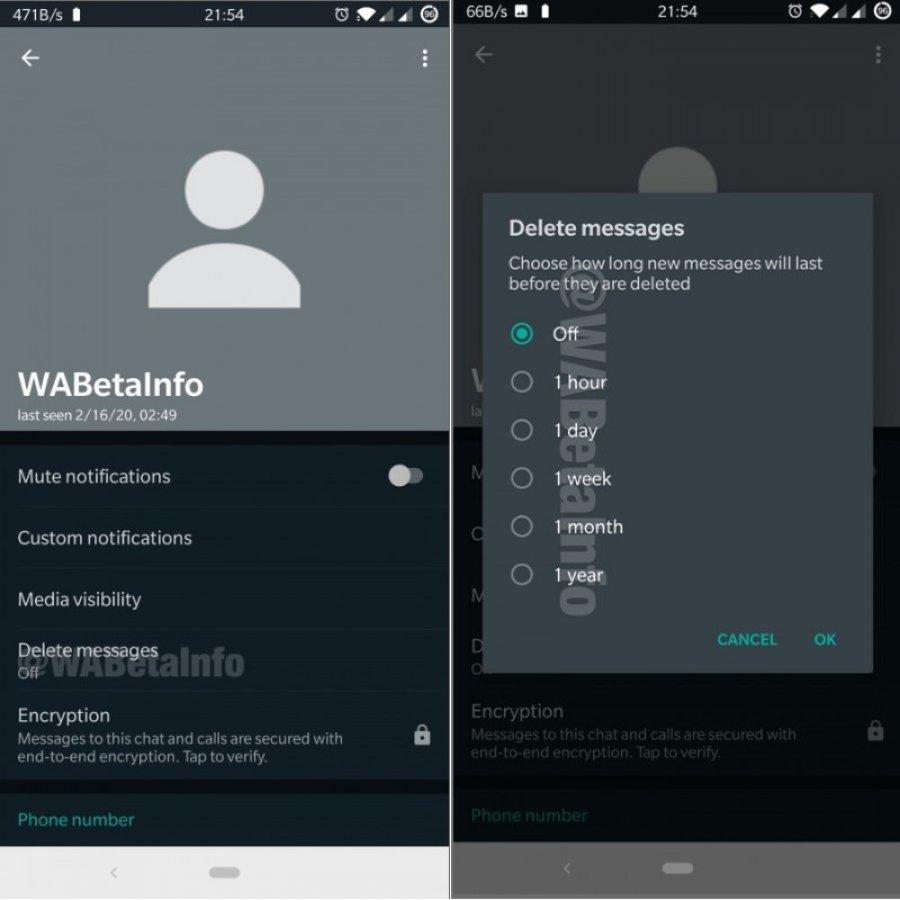 WhatsApp, otomatik mesaj silme özelliğini duyurdu