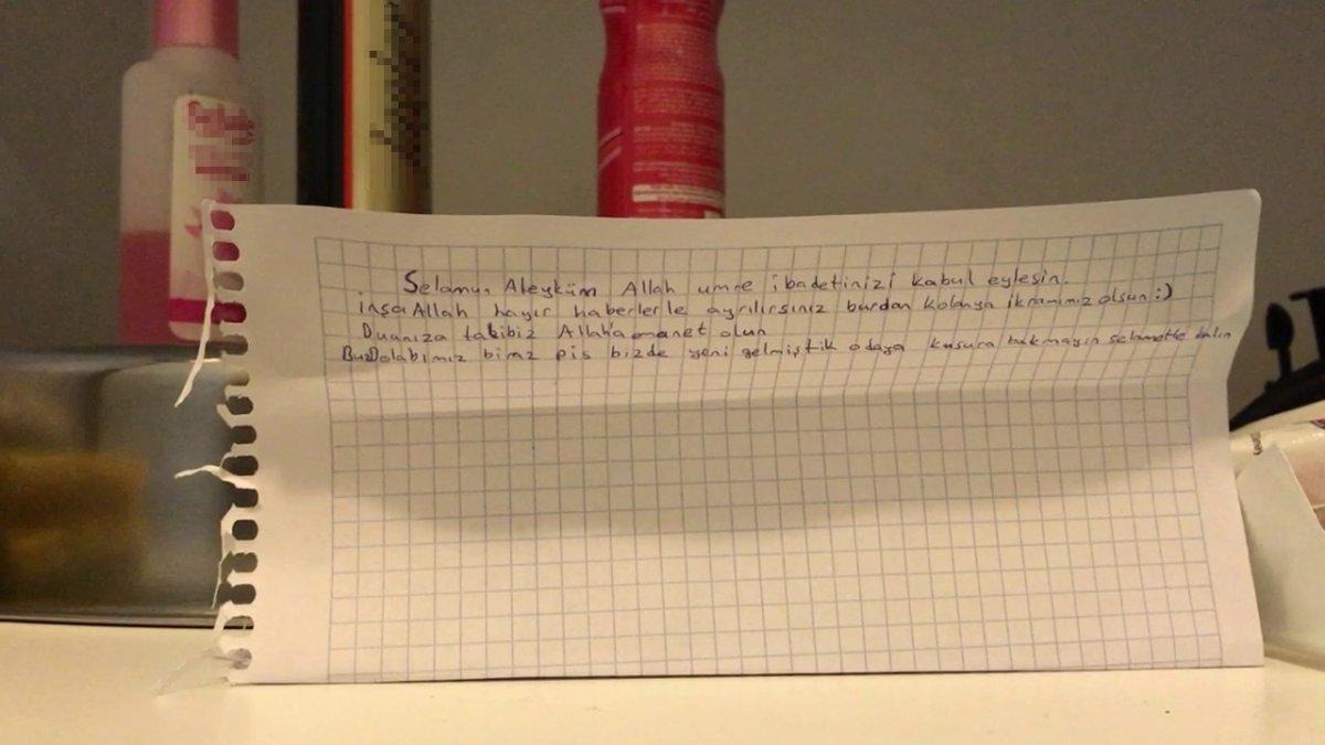 İstanbul'da yurttan çıkan üniversite öğrencisinden not