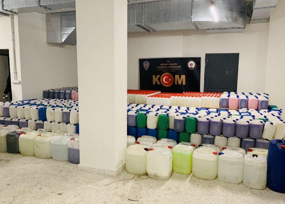 Ankara'da tonlarca sahte temizlik ürünü ele geçirildi