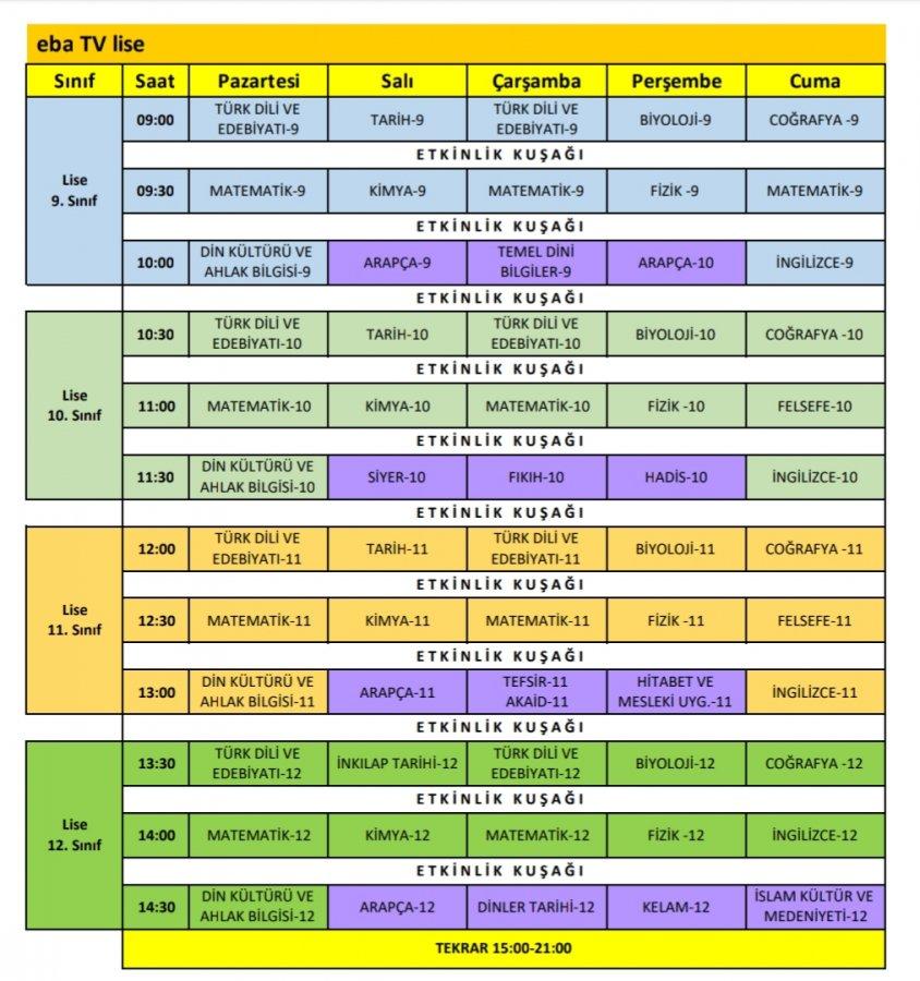Uzaktan eğitim programı açıklandı