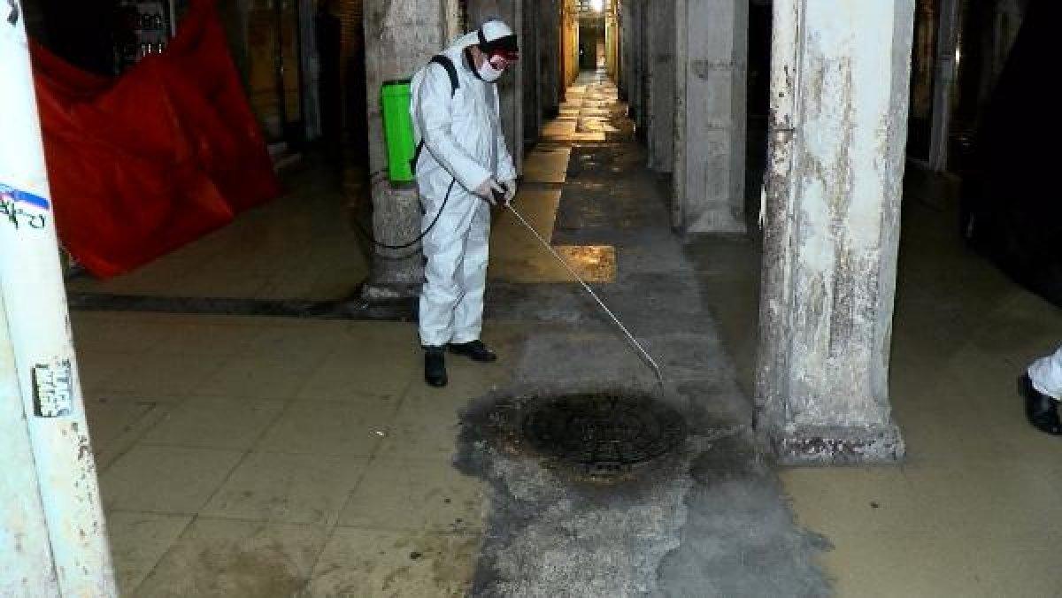 Kapalıçarşı ikinci kez dezenfekte edildi