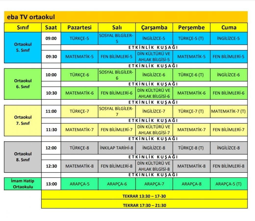 Uzaktan eğitim programı açıklandı