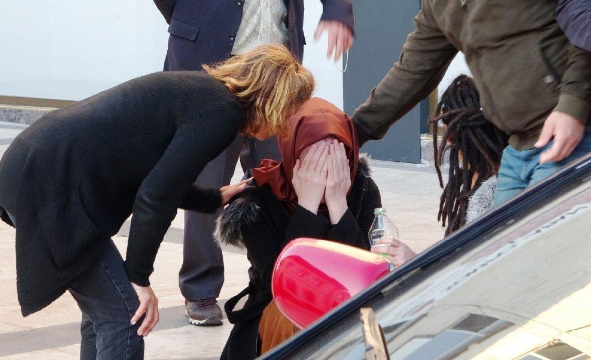 Valilik duvarına çarpan kadın gözyaşlarına boğuldu