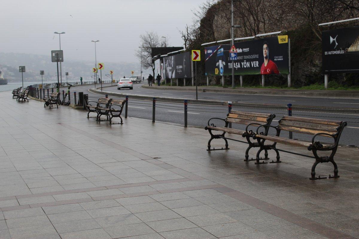 Soğuk hava İstanbulluyu etkiledi, Bebek sahili boş kaldı