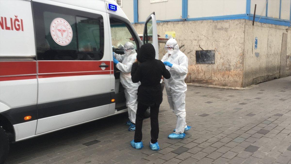 Taksim'de karantinadan kaçan kadın yakalandı