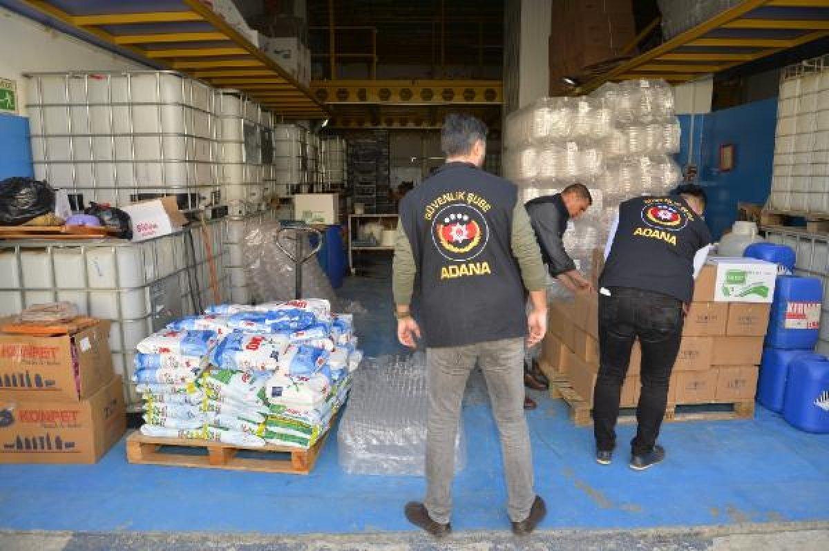 Adana'da 650 bin TL'lik sahte temizlik ürününe el konuldu