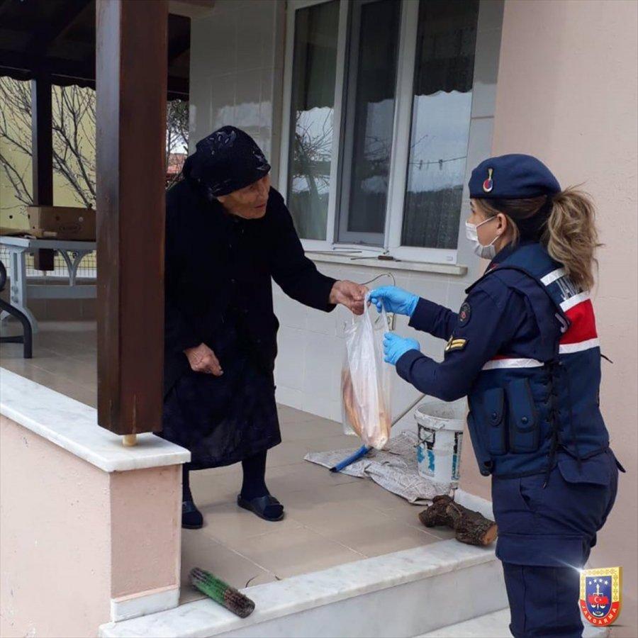 Yaşlı teyzenin, jandarma ile diyaloğu duygulandırdı