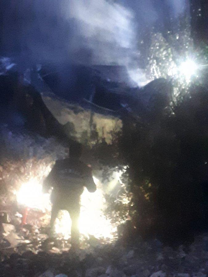 Denizli'de kaza sonucu alev alan aracın sürücüsü öldü