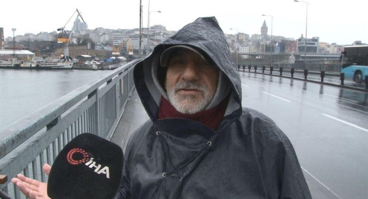 Unkapanı Köprüsü’nün son olta balıkçısı kamerada