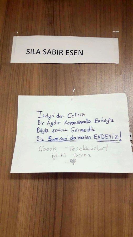 Karantinadaki gençlerden görevlilere 'teşekkür' notu