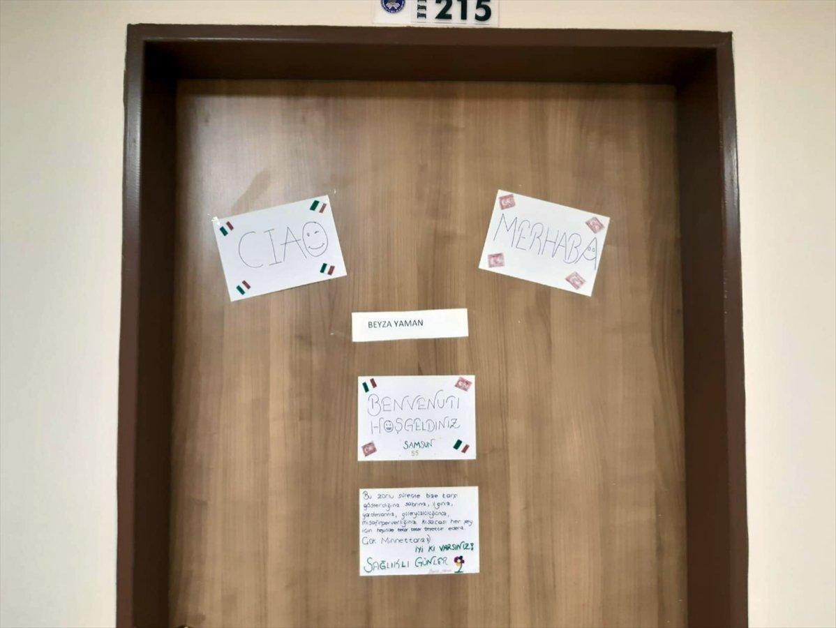 Karantinadaki gençlerden görevlilere 'teşekkür' notu