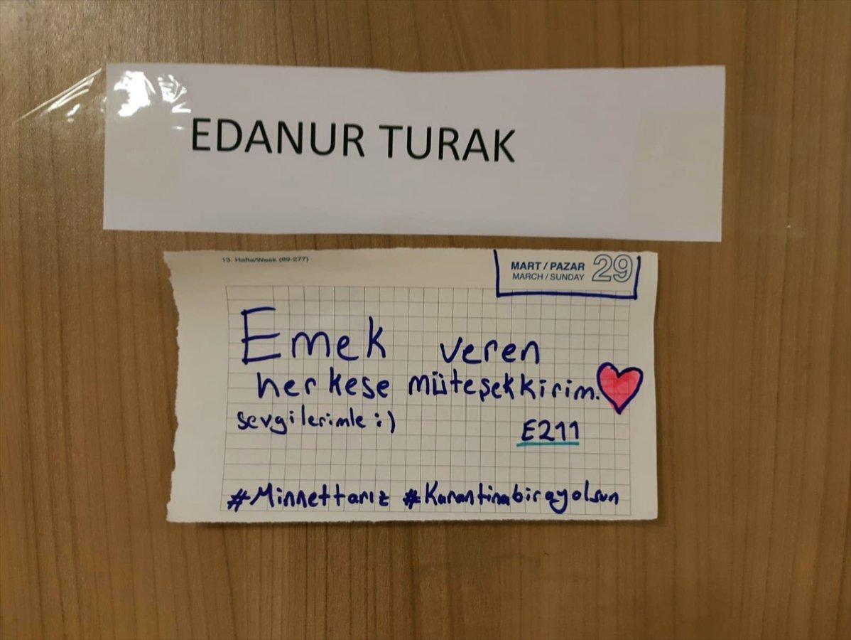 Karantinadaki gençlerden görevlilere 'teşekkür' notu