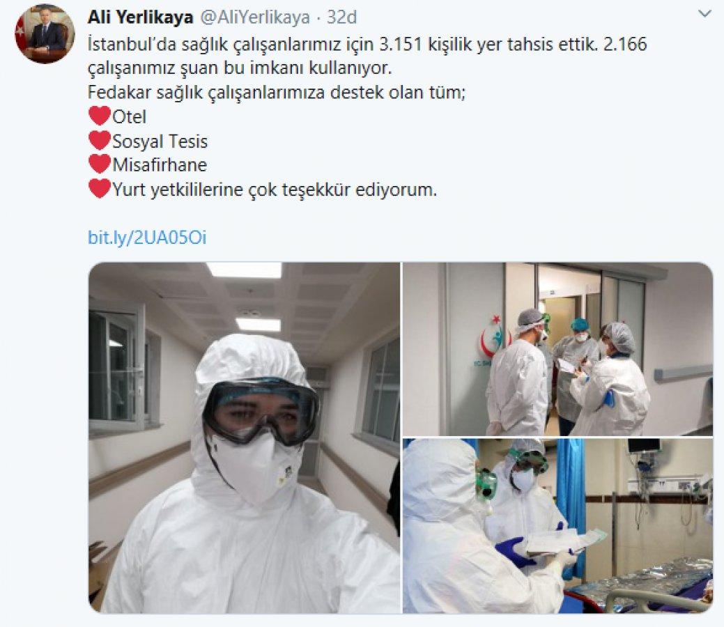 İstanbul'da, sağlık çalışanları için 3 bin 151 yer tahsis edildi