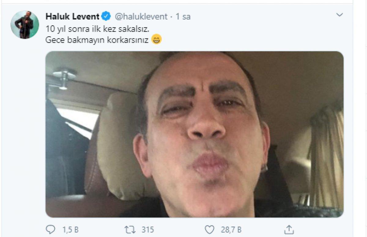 Haluk Levent sakalını kesti